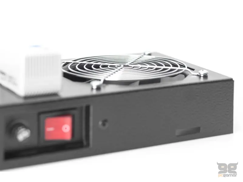 Digitus Roof VENTILATOR unit, wall mounting cabinets 2 fans, thermostat, switch, crni (RAL 7035)