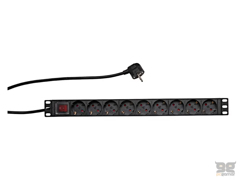 MAXPRO LINE Napojna letva 19 inča, 9 mesta, 16A 