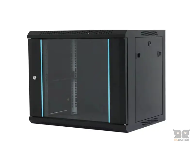 MAXPRO LINE Rack orman nazidni, 9U, 600x600, staklena vrata 