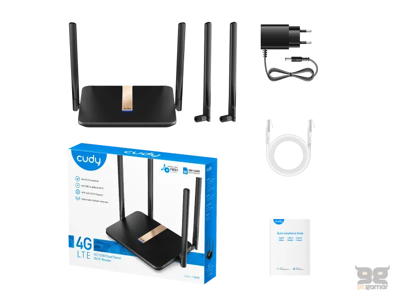 CUDY Router LT500D AC1200 WiFi Mesh 4G LTE