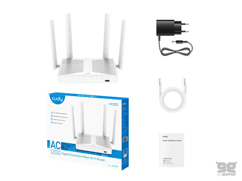 CUDY Router WR1300S AC1200 Gigabit Mesh USB