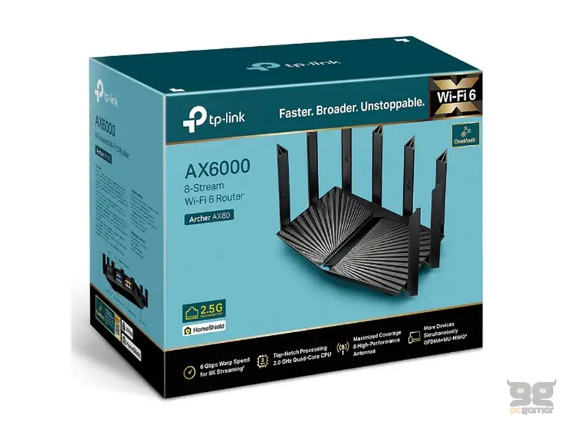 Archer AX80 AX6000 bežični dual band 8-Stream WiFi 6 ruter