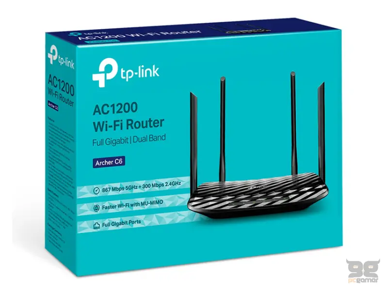 TP-LINK Archer C6 AC1200 Wireless MU-MIMO Gigabit Wi-Fi ruter 