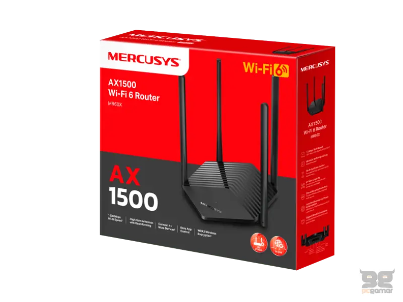 MR60X AX1500Mb/s dual band WiFi 6 ruter 2.4 & 5GHz