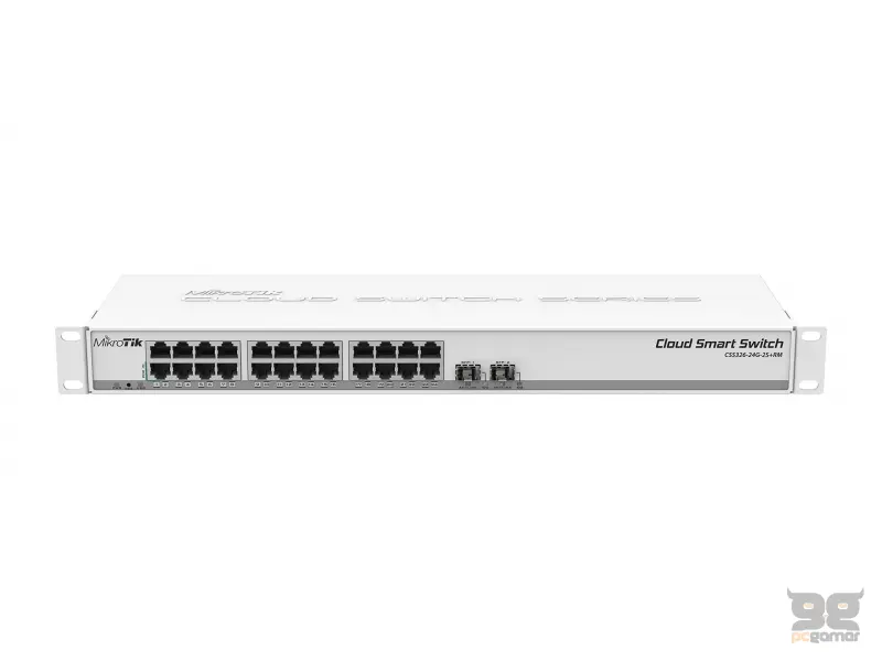 Mikrotik Switch CRS326-24S+2Q+RM, 24x 10 Gbps SFP+ ports, 2x 40 Gbps QSFP+ ports