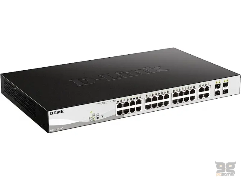 .D-Link Switch DGS-1210-24P/E 24-Port Gigabit Smart Managed PoE+4 Combo 1000BaseT/sfp