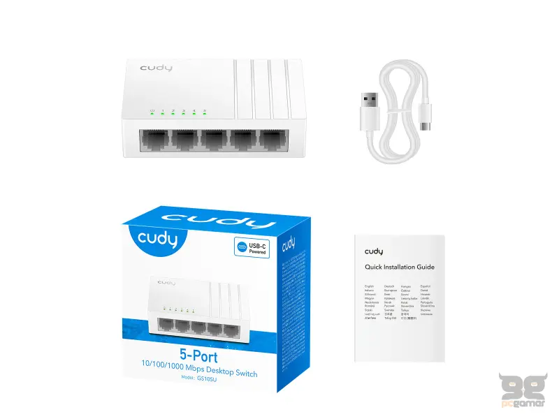 CUDY Switch GS105U 5-Port Gigabit USB-C (bez adaptera)