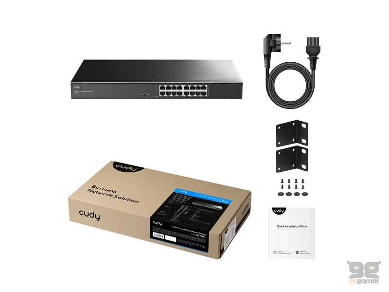 CUDY Switch GS1016L 16-Port Gigabit Metal Rackmount 19"
