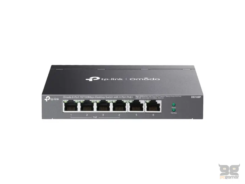 TP-LINK DS106P Omada 6-Port 10/100Mbps Unmanaged Desktop Switch with 4-Port PoE+, 67 W