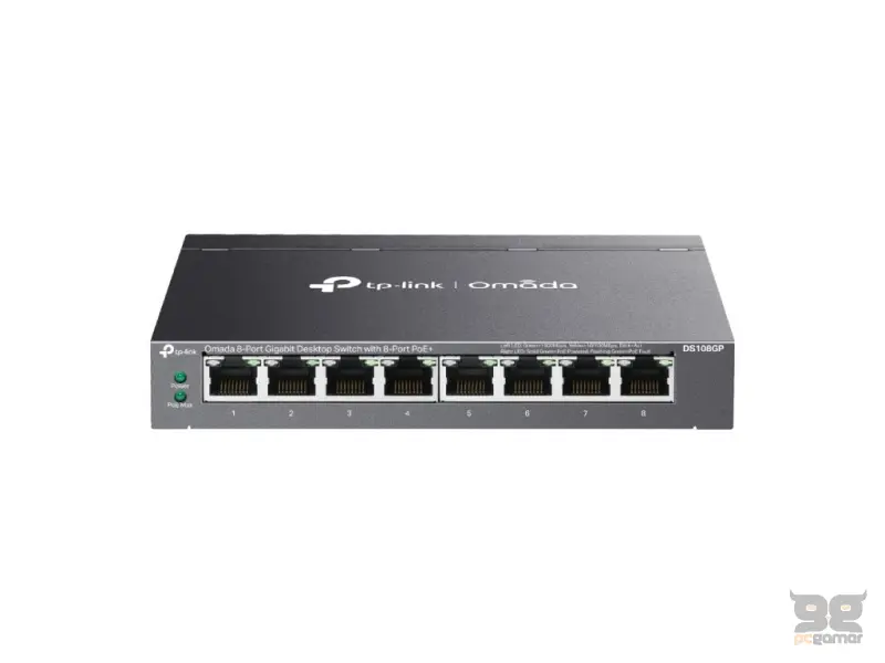 TP-LINK DS108GP Omada 8-Port Gigabit Unmanaged Desktop Switch with 8-Port PoE+, 65 W