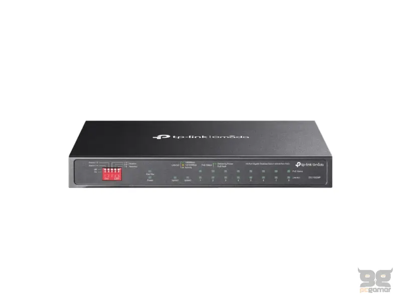 TP-LINK DS110GMP Omada 10-Port Gigabit Unmanaged Desktop Switch with 8-Port PoE+, 123W PoE budget
