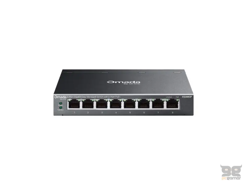 TP-LINK ES208GP Omada 8-Port Gigabit Easy Managed Switch with 8-Port PoE+, 64W Power Budget