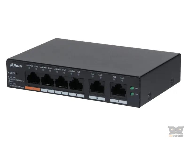 DAHUA CS4006-4GT-60 6-Port Cloud Managed Desktop Gigabit Switch with 4-Port PoE 
