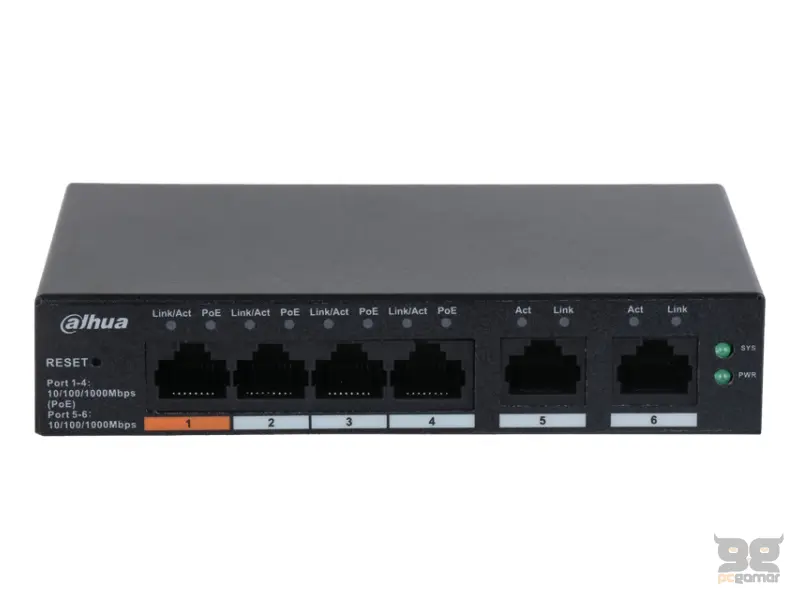 DAHUA CS4006-4GT-60 6-Port Cloud Managed Desktop Gigabit Switch with 4-Port PoE 