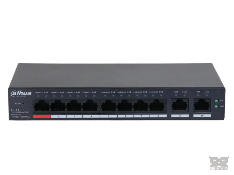 DAHUA CS4010-8ET-110 10-Port Cloud Managed Desktop Switch with 8-Port PoE 