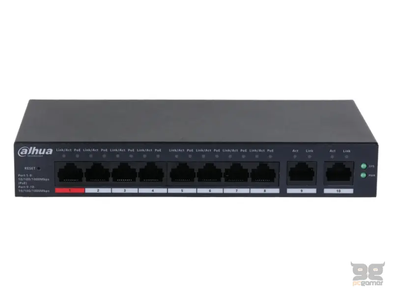 DAHUA CS4010-8GT-110 10-Port Cloud Managed Desktop Gigabit Switch with 8-Port PoE 