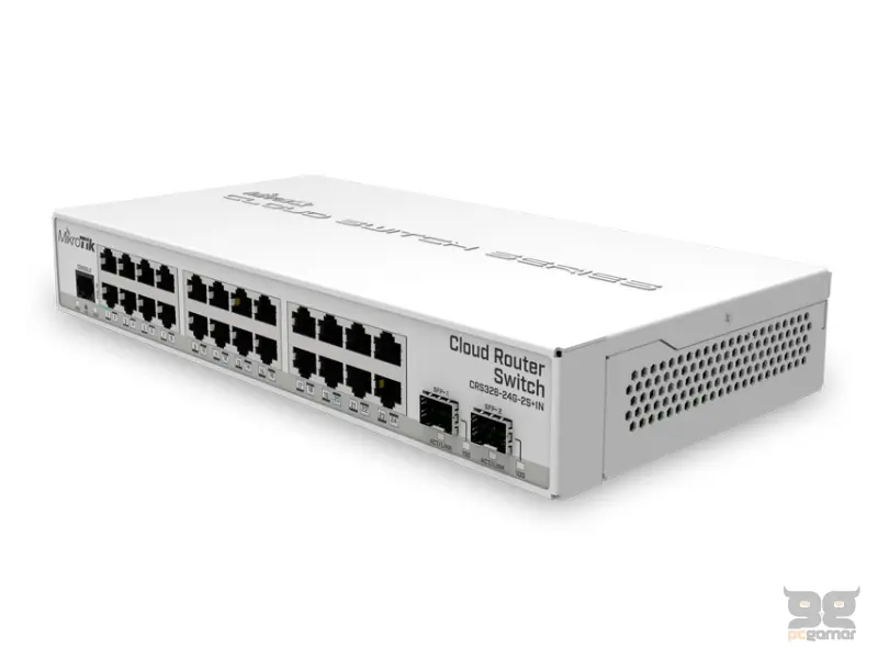 MIKROTIK (CRS326-24G-2S+IN) RouterOS L5 ili SwitchOS 24x GigE, 2xSFP+, dual boot desktop case switch 