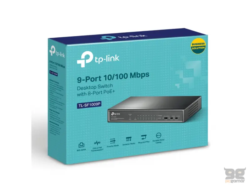 TP-LINK SF1009P desktop PoE switch 9 porta 