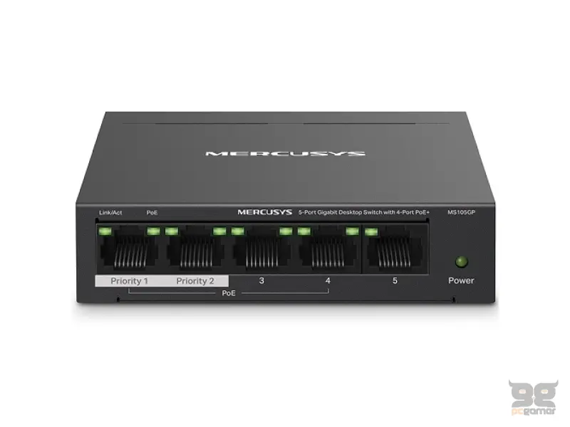 MS105GP 5-portni gigabit desktop svič sa 4 PoE+ porta do ukupno 65W