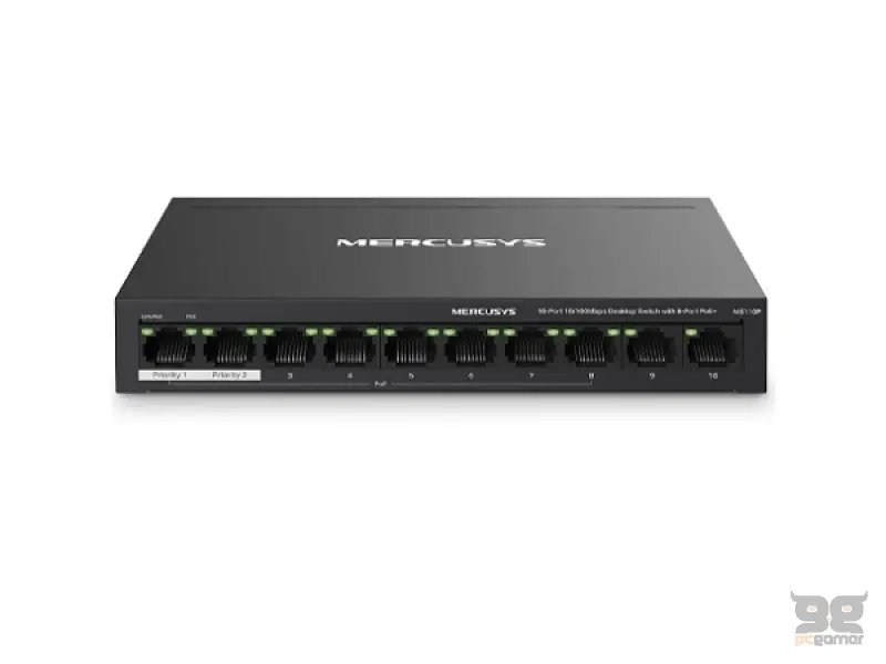 MS110P 10-portni desktop svič 10/100Mbps sa 8 PoE+ porta do ukupno 65W