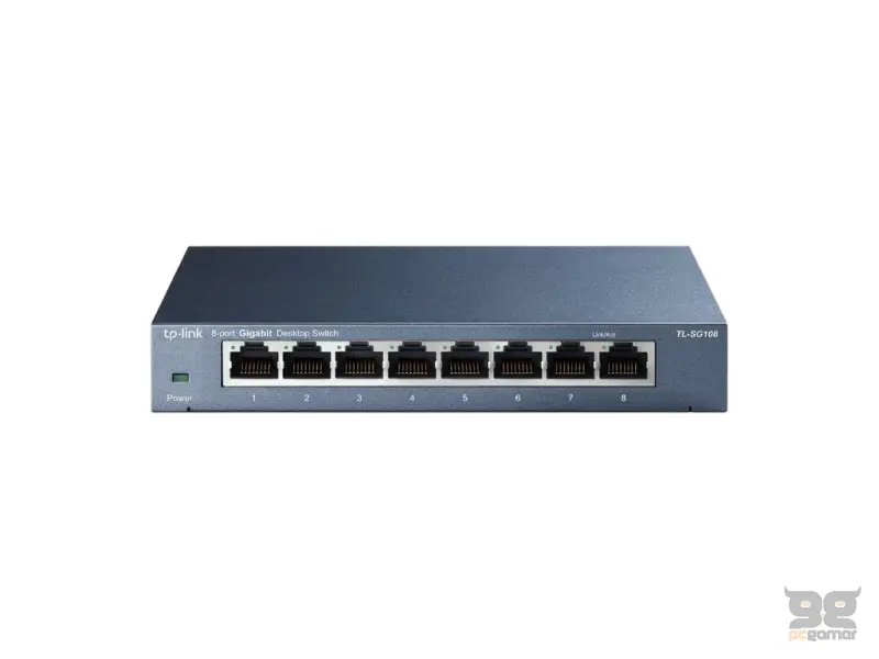TP-LINK TL-SG108 8-Port Gigabit 10/100/1000Mbps Desktop Switch, Durable Metal Casing
