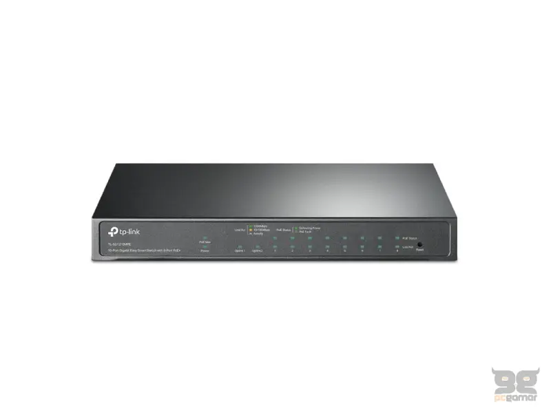 TP-LINK TL-SG1210MPE 10-Port Gigabit Easy Smart Switch with 8-Port PoE+, 123 W PoE budget