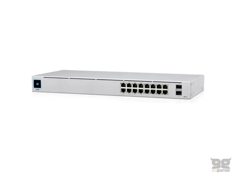 UBIQUITI USW-16-POE 16-port Layer 2 PoE switch, fanless, 16 GbE RJ45 ports(8 PoE/PoE+), 2*SFP, 42W