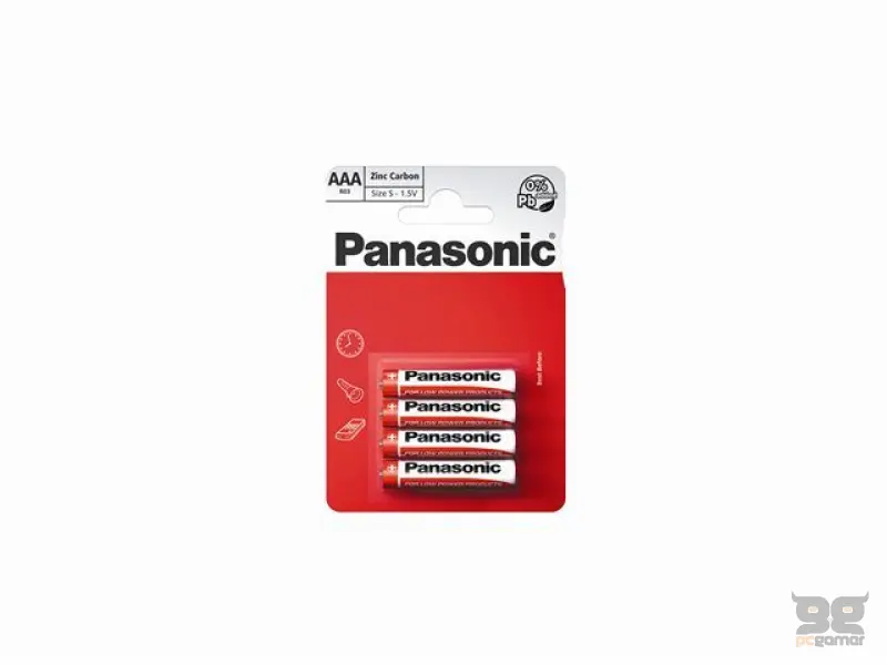 PANASONIC baterije R03RZ/4BP - 4× AAA Zinc Carbon