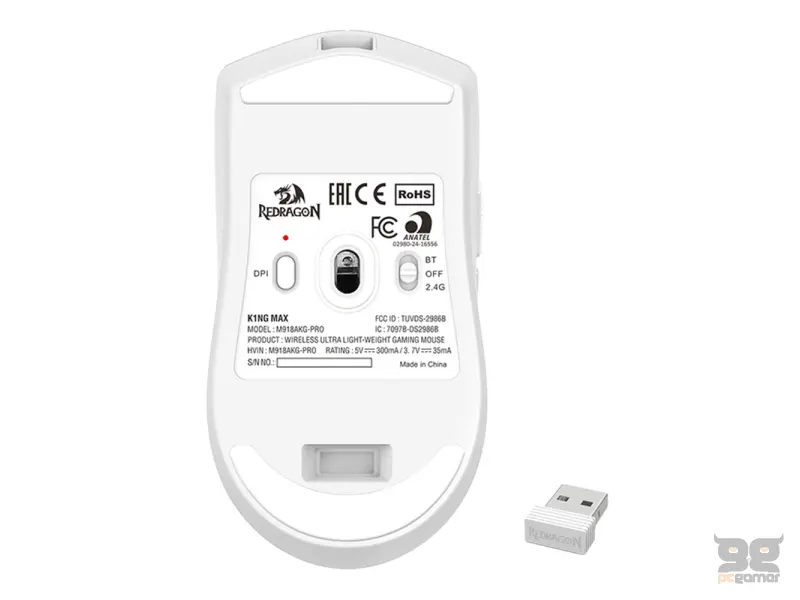 Redragon Miš K1NG Max AKG 2.4G/BT/Wired