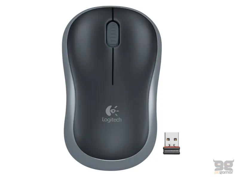 LOGITECH M185 Compact Wireless Mouse, 2.4 Ghz, 1000 dpi, 1 x AA Battery, 10 m, Grey