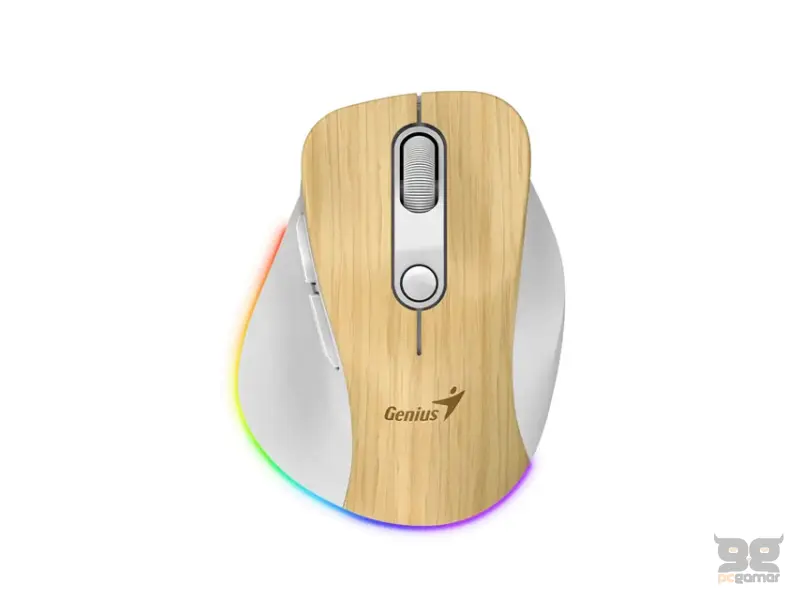 GENIUS Ergo 9000S Pro Pearl White USB Bežični Pine Wood miš 
