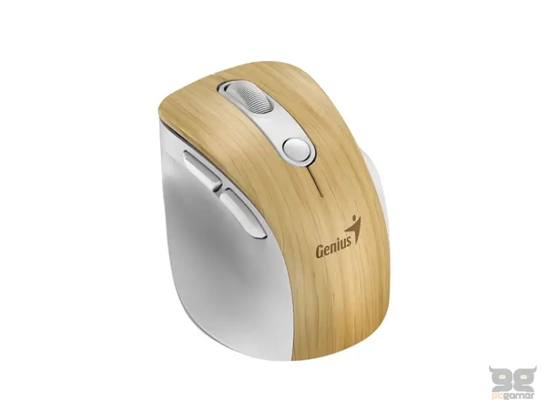 GENIUS Ergo 9000S Pro Pearl White USB Bežični Pine Wood miš 