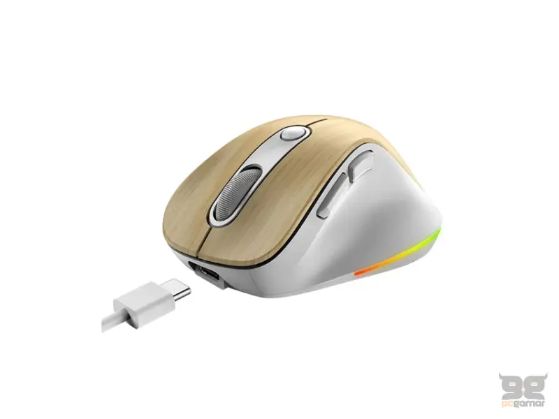 GENIUS Ergo 9000S Pro Pearl White USB Bežični Pine Wood miš 