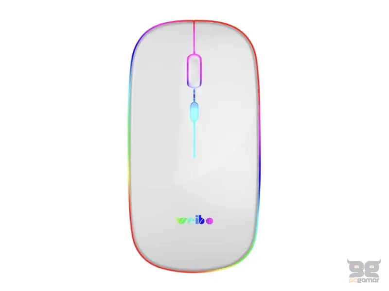 WEIBO RF-6800 Bežični RGB miš beli 