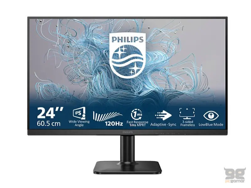 PHILIPS LED IPS Monitor 24E2N1110, 23.8", 1920x1080, 120Hz, 1500:1, 1 ms, VGA/HDMI, Anti-Glare, 3H