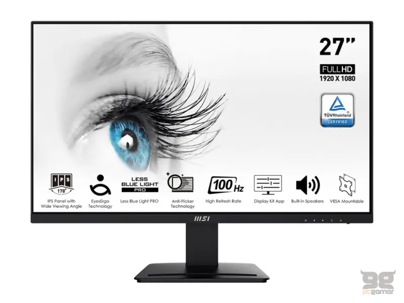 Monitor 27 MSI PRO MP273A Flat FHD IPS 100Hz HDMI/DP/VGA