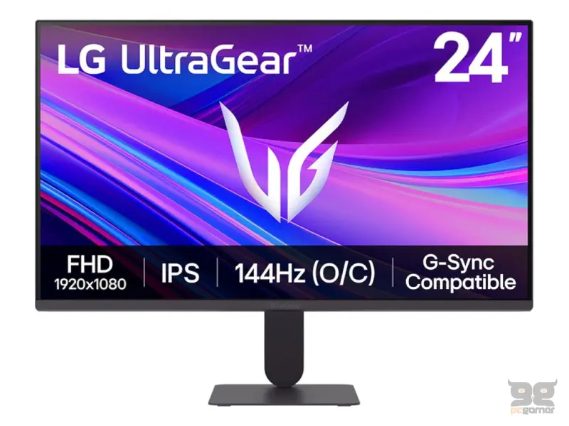 LG UltraGear IPS Gaming Monitor 24G411A-B, 23.8", Full HD 1920x1080, 144Hz OC, 1ms MBR, DP/HDMI