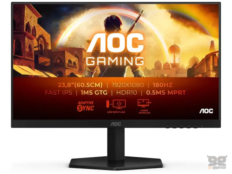 AOC IPS Gaming Monitor 24G42E, 24", Full HD 1920x1080, 180Hz, 1 ms, 1000:1, HDMI/DP