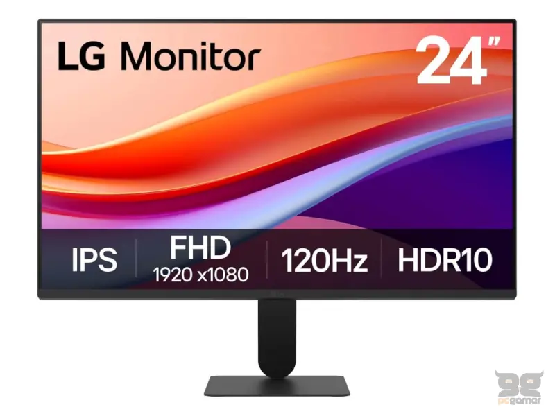 LG LED IPS Monitor 24U41YA-B, 23.8", Full HD 1920 x 1080, 120Hz, 1500:1, 1 ms, HDMI/VGA, HDR10