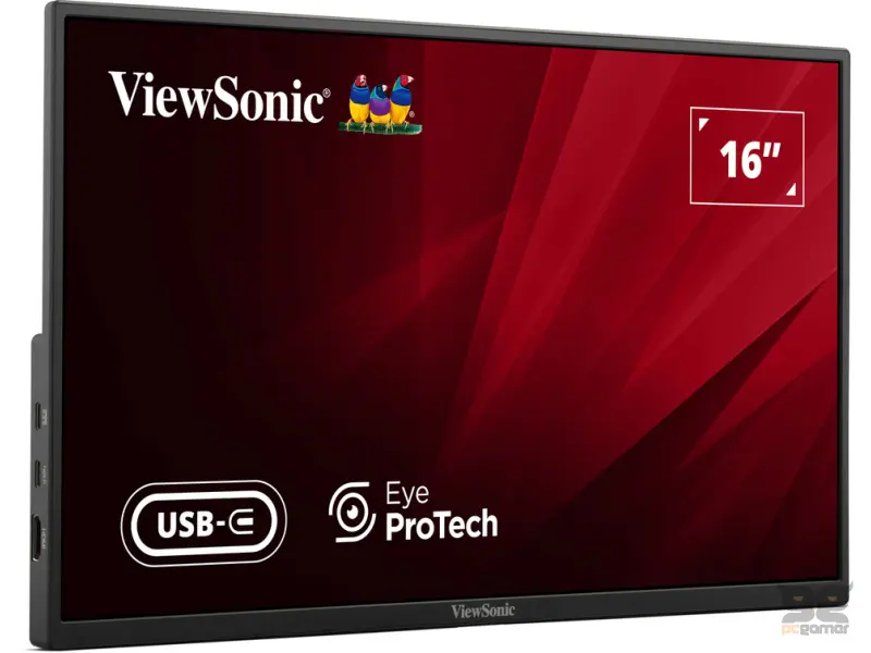ViewSonic Monitor VA1650 15.6", 1920 x 1080, HDMI x1, Type C x1, 1W x2 Speaker, Black
