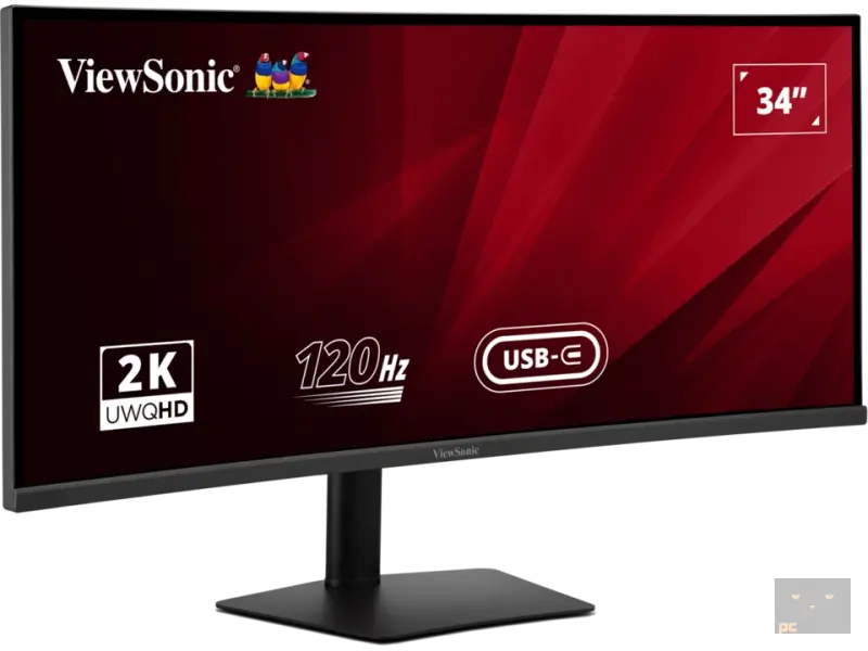 ViewSonic Monitor VA3420C 34" IPS Panel, 1900R, HDMI 2.1 x2, DP1.4 x1, Type C x1(PD96W), USB3.0, 3W SPK x2, Audio out