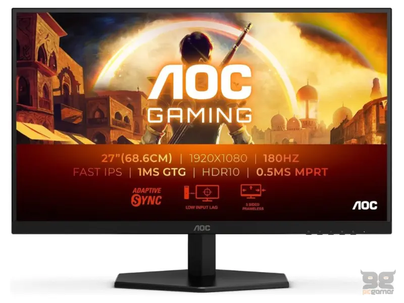 AOC IPS Gaming Monitor 27G42E, 27", Full HD 1920x1080, 180Hz, 1 ms, 1000:1, HDMI/DP