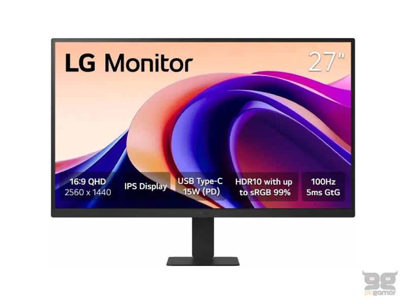 LG LED IPS QHD Monitor 27U631A-B, 27", 2560 x 1440, 100Hz, 1000:1, 5 ms, HDMI, USB Type-C, HDR 10