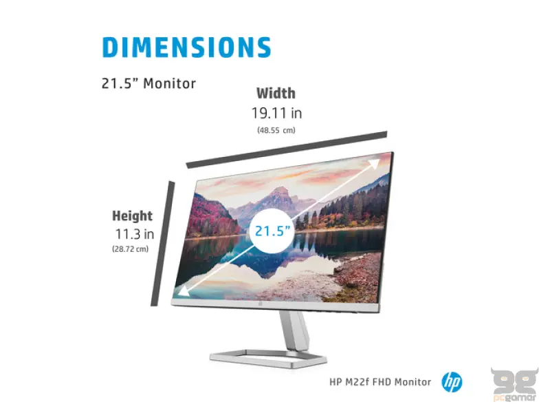 HP M22f 22" 75Hz FHD/HDMI/IPS/VGA/Tilt/Silver