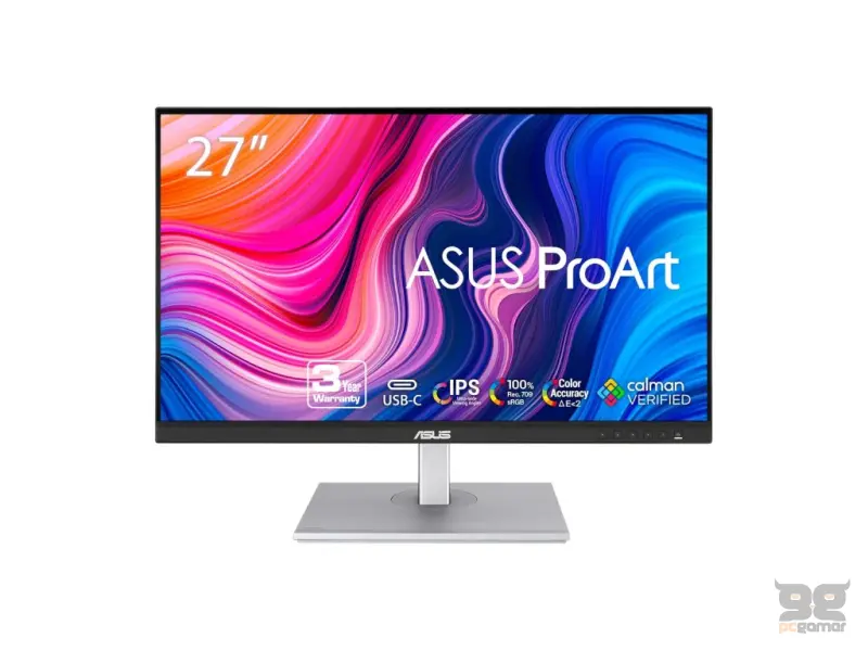 ASUS ProArt PA278CV Professional Monitor, 27", IPS WQHD 2560 x 1440, USB-C/DP/HDMI*2/USB HUB, HAS