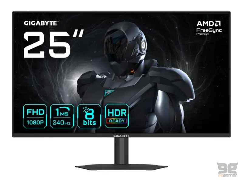 GIGABYTE G25F2A IPS Gaming Monitor 24.5", FHD 1920x1080, 240 Hz, 1ms,HDMI*2/DP, 2W*2, HAS/PIVOT/TILT