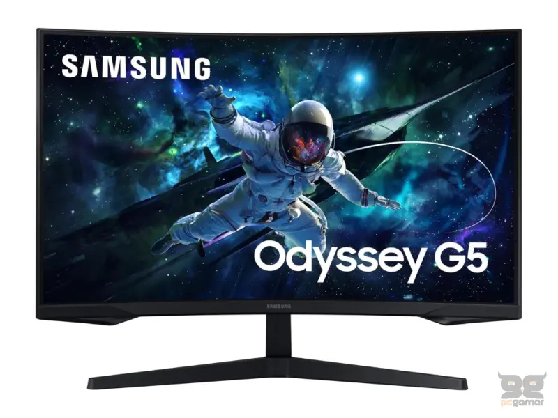SAMSUNG Odyssey G55C 32" QHD 2560x1440 Gaming Curved Monitor, 165Hz, 1 ms, 2500:1, 300 cd/m2,DP/HDMI