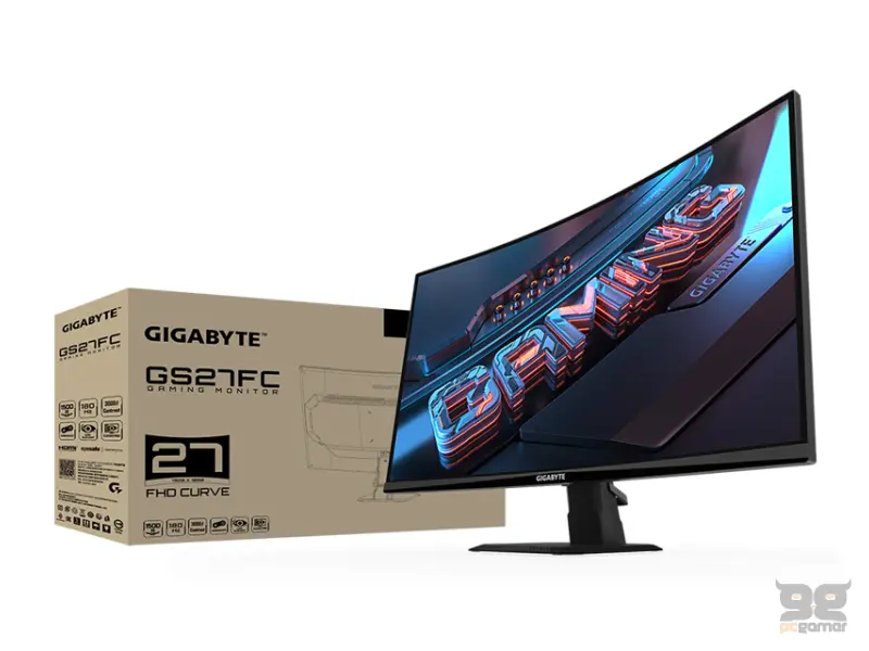 GIGABYTE 27 inča GS27FC FHD 1920x1080 180Hz zakrivljeni gaming monitor 
