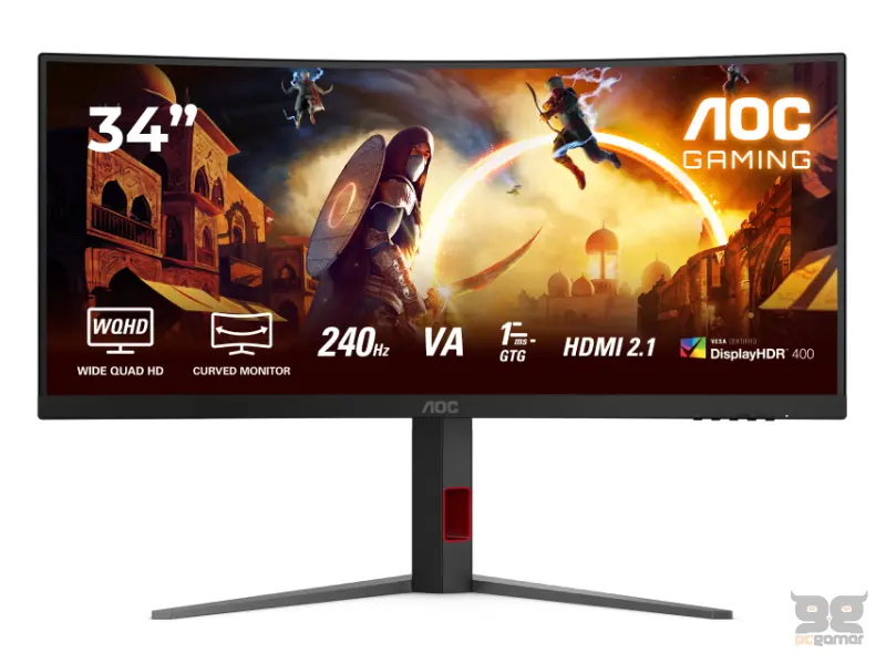 AOC 34 inča CU34G4Z WQHD 3440x1440 Fast VA 240 Hz zakrivljeni gaming monitor 