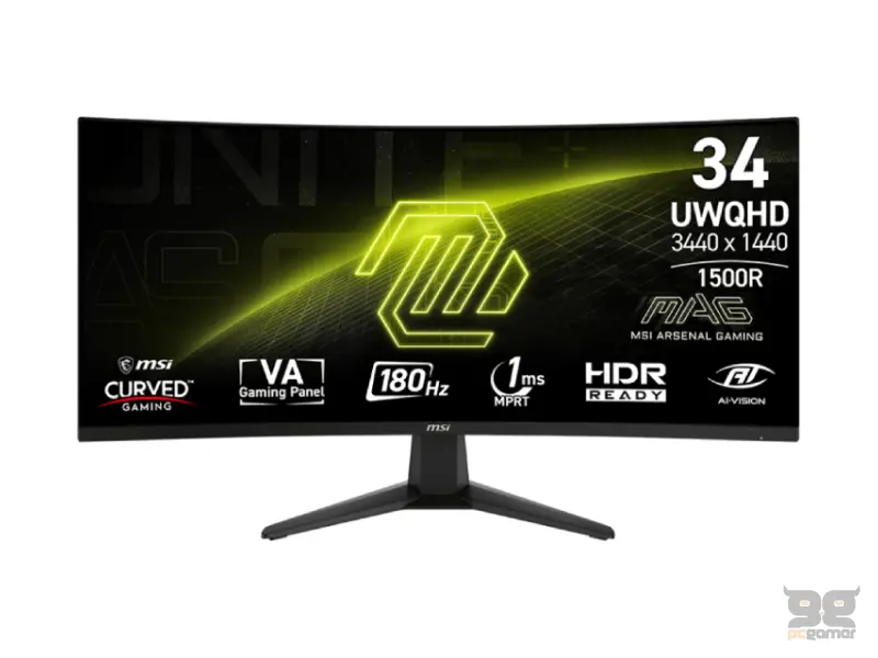 MSI 34 inča 346CQ MAG UWQHD 3440x1440 VA 180 Hz zakrivljeni gaming monitor 